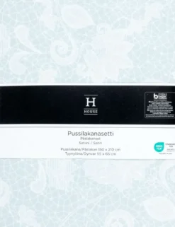 House satiinipussilakanasetti Lace 9222 150 x 210 cm + 55 x 65 cm harmaa