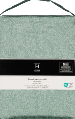 House satiinipussilakanasetti Paisley 150x210 cm, vihreä