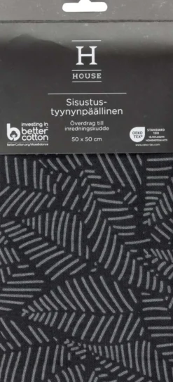 House sisustustyynynpäällinen Outline leaves 50x50 cm tummanharmaa