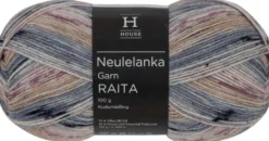 House sukkalanka Raita-kuvio 100g pastellipinkki, vaaleanharmaa, valkoinen, beige 33134