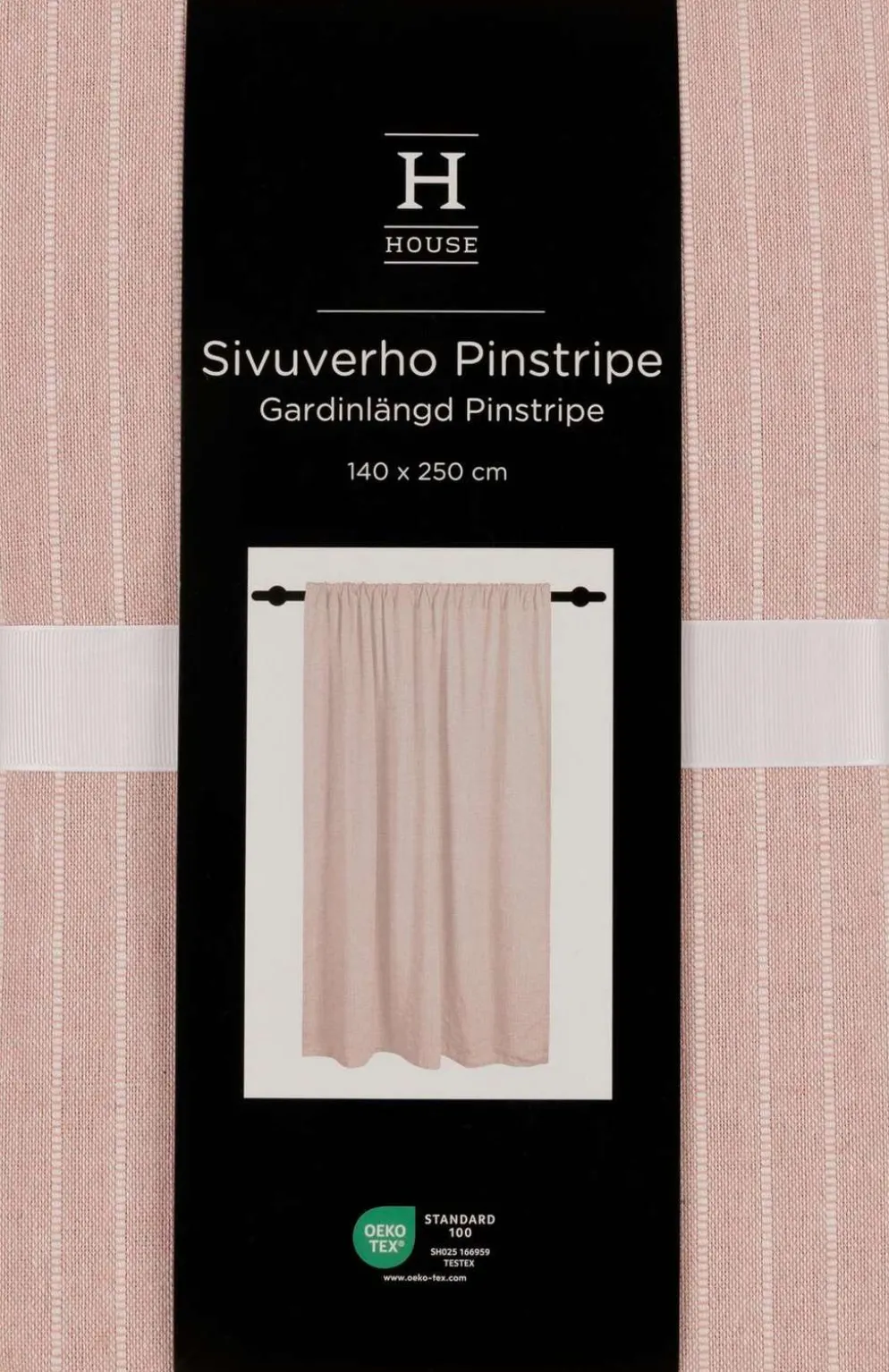 House verho Pinstripe 140x250 cm, vaaleanpunainen