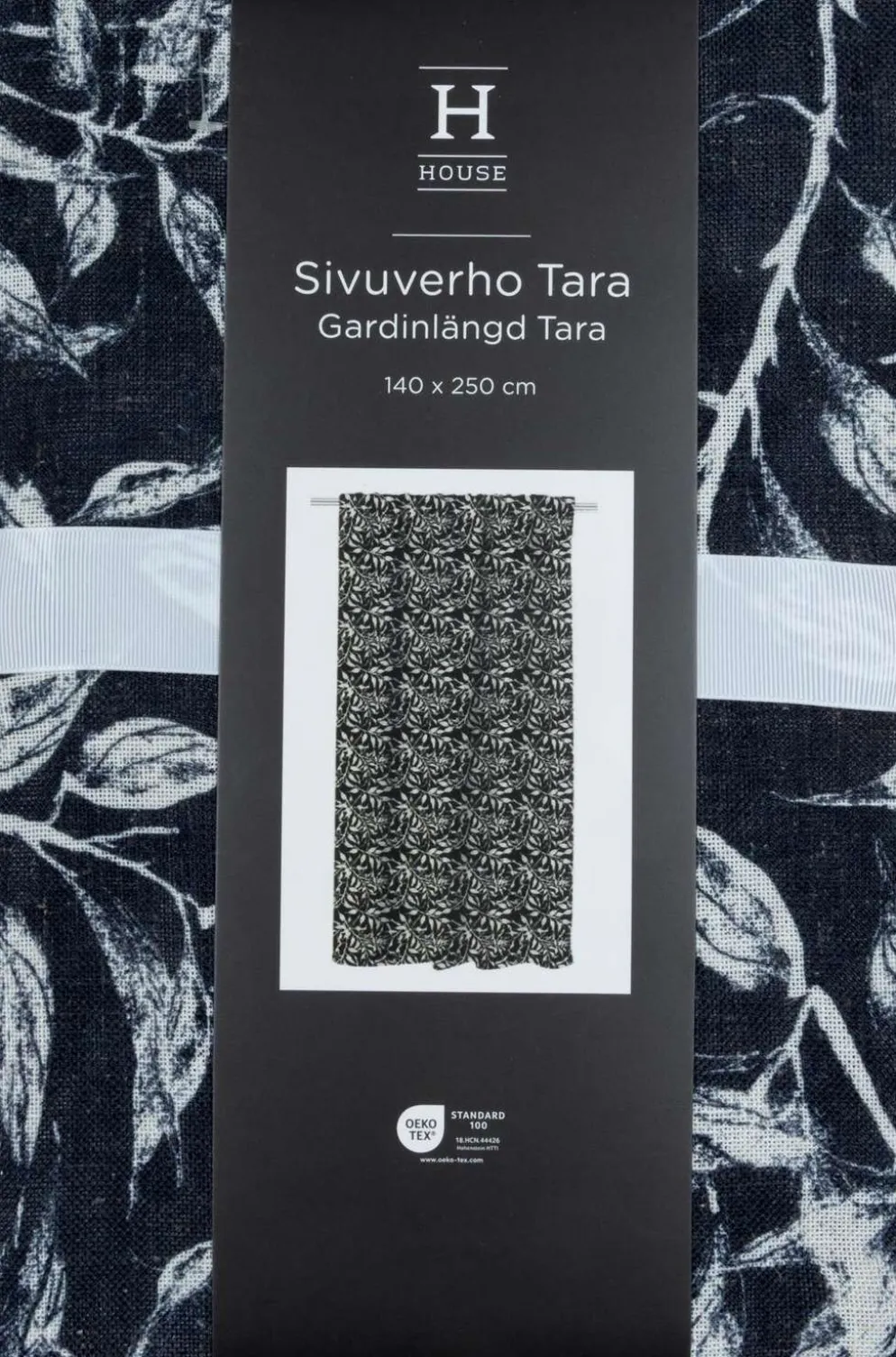 House verho Tara-köynnös 140x250 cm, musta