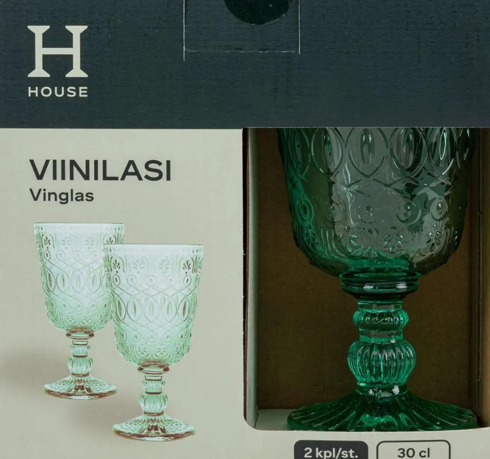 House viinilasi Diana 30 cl 2 kpl vihreä
