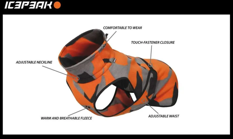 Icepeak Pet Warmer fleecetakki S oranssi/musta