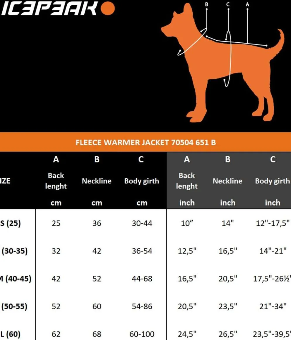 Icepeak Pet Warmer fleecetakki S oranssi/musta