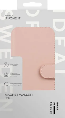 Ideal Of Sweden Magnet Wallet+ suojakotelo iPhone 17 pinkki