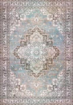 ihankotona Kuviollinen matto Zahra 80x200 cm vaaleansininen