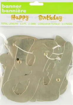 Ilmapallokeskus Happy Birthday nauha kulta 1,07 m