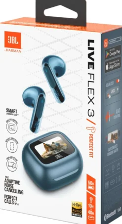 JBL Bluetooth vastamelunappikuulokkeet Live Flex 3 sininen
