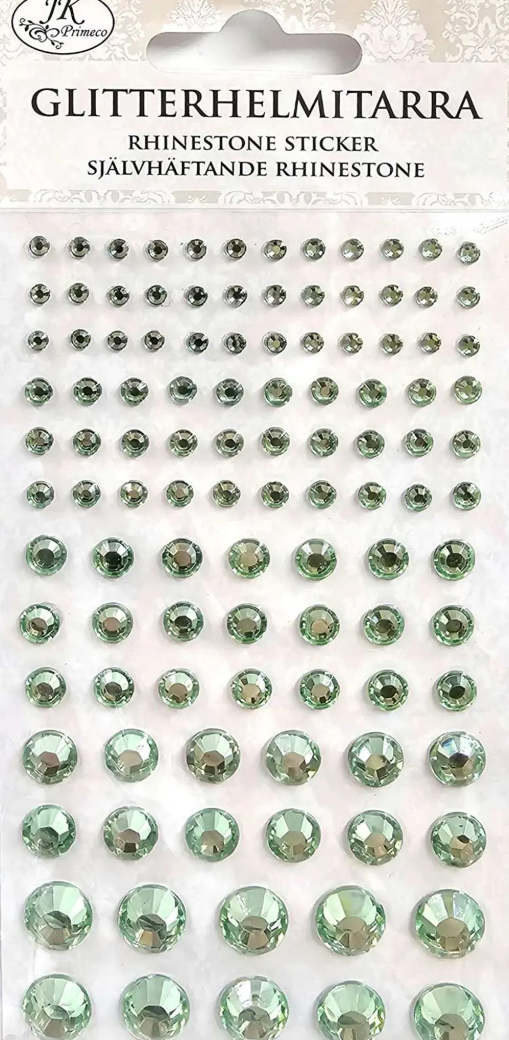 J.K. Primeco glitterhelmitarra vaaleanvihreä