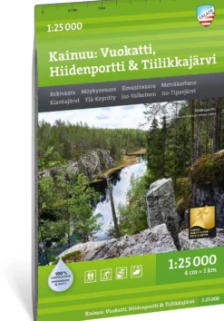 Kainuu: Vuokatti, Hiidenportti, Tiilikkajärvi 1:25 000 vedenkestävä retkeilykartta