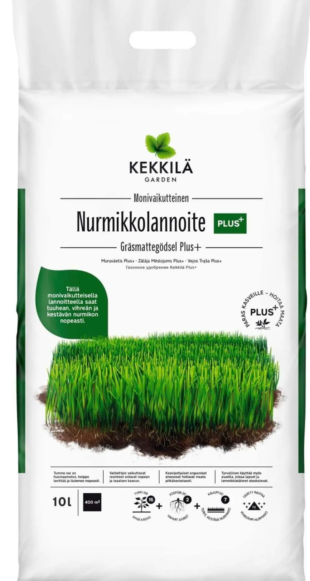 Kekkilä Nurmikkolannoite PLUS+ 10 l