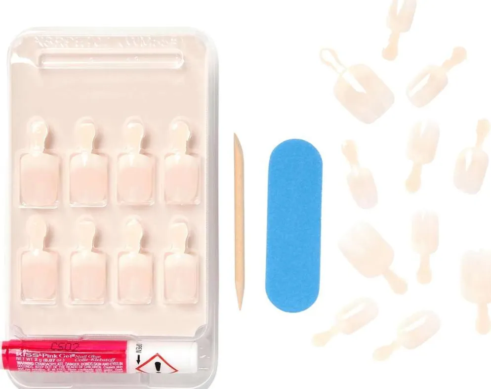 Kiss Nails Salon Acrylic Nude French 28 kpl nail kit, KAN01