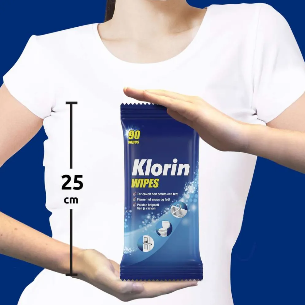 Klorin puhdistusliinat valkaisuaineella 90 kpl