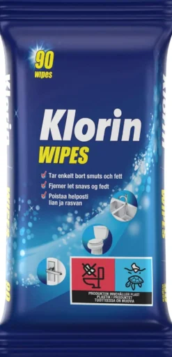 Klorin puhdistusliinat valkaisuaineella 90 kpl