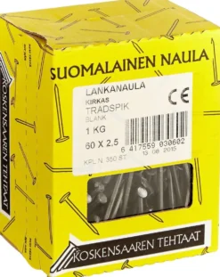 Koskensaaren Tehtaat Lankanaula kirkas 1kg 60x2,5mm