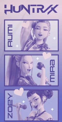 K-Pop Demon Hunters lasten kylpypyyhe 70x140 cm