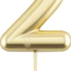 Kynttilä numero 2 valko-kultainen