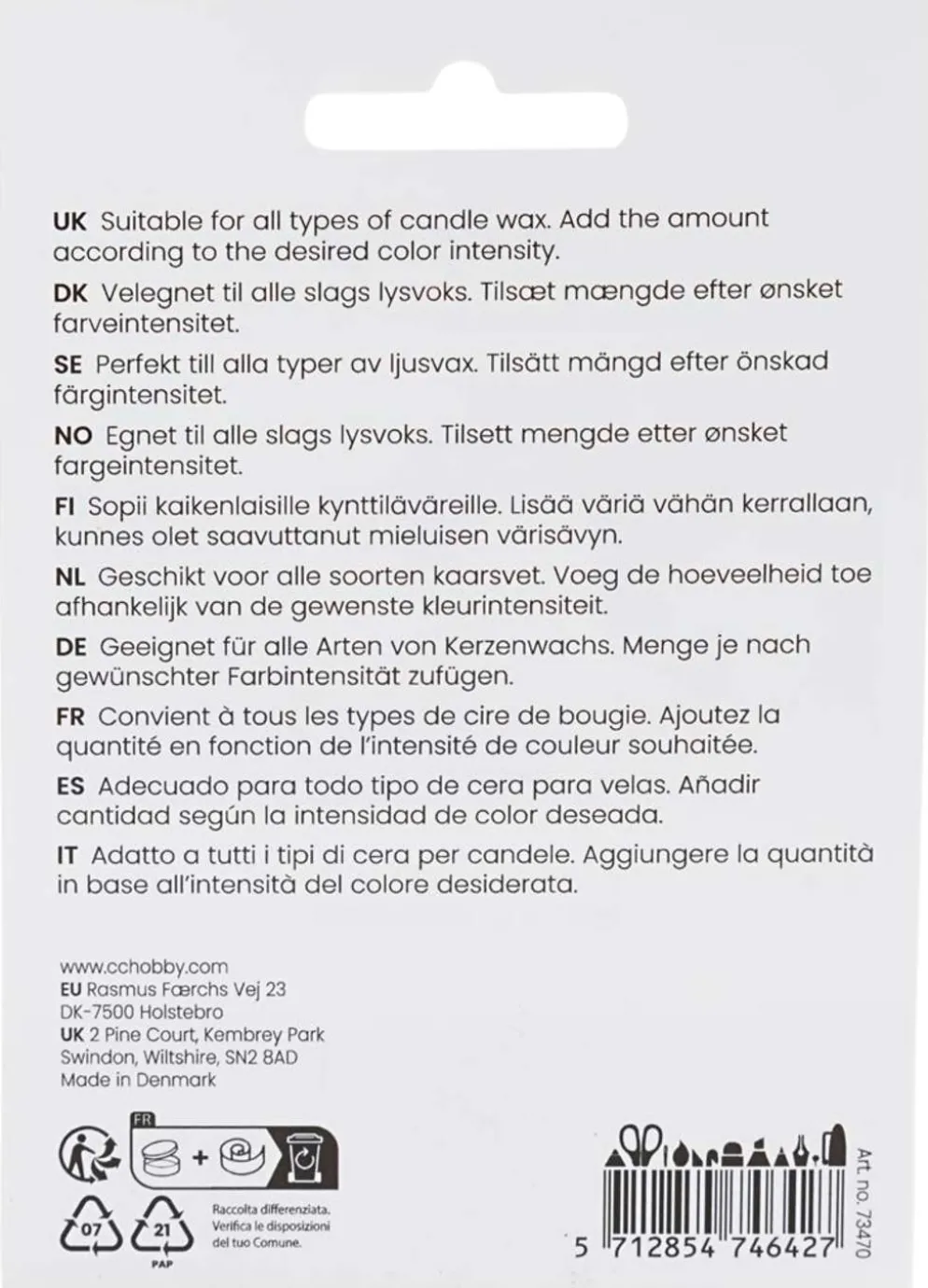 Kynttiläväri, sininen, 5g/ 1 pkt