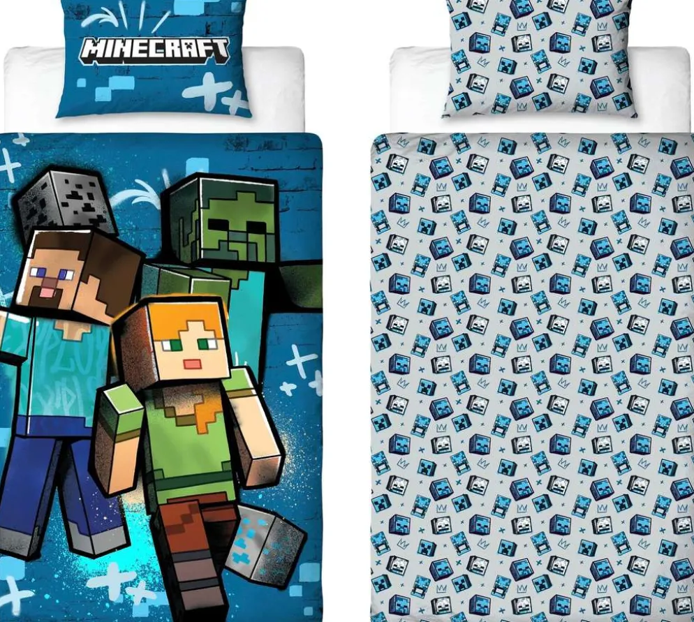 Lasten pussilakanasetti Minecraft 150x210+50x60 cm