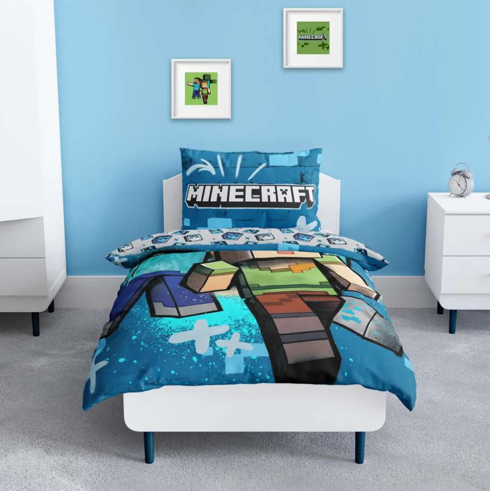 Lasten pussilakanasetti Minecraft 150x210+50x60 cm