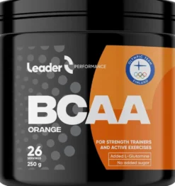 Leader Performance ravintolisä BCAA aminohappojuomajauhe appelsiininmakuinen 250 g
