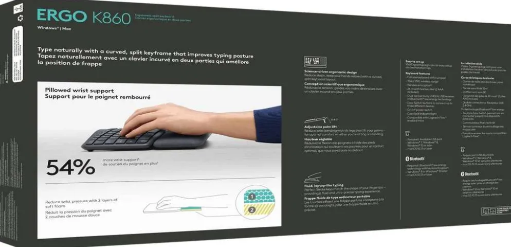 Logitech ergonominen näppäimistö Ergo K860