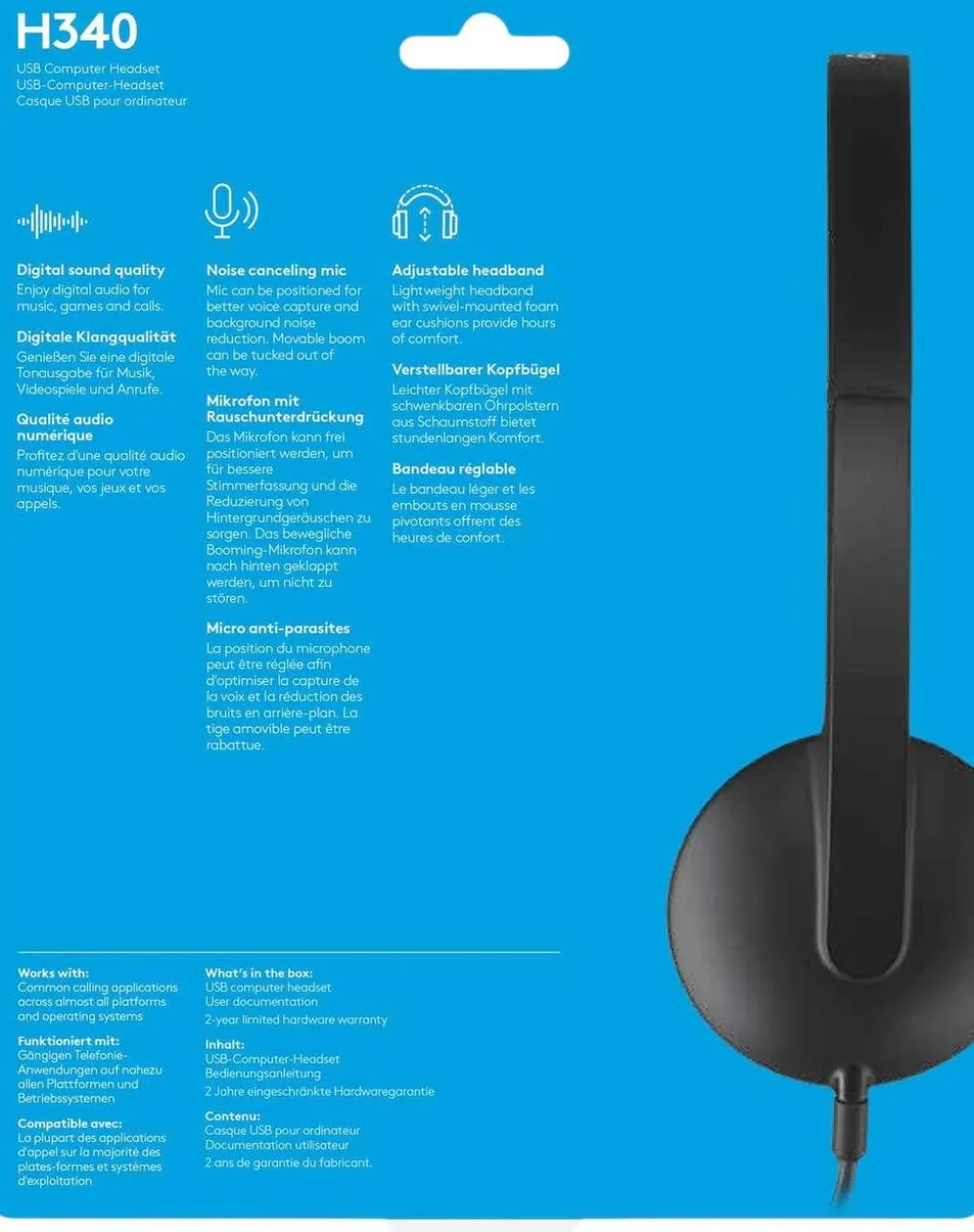 Logitech USB-kuulokemikrofoni H340