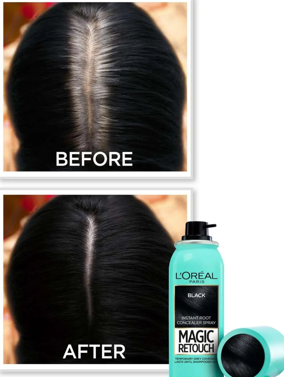 L'Oréal Paris Magic Retouch Black Suihkutettava tyvisävyte 75ml