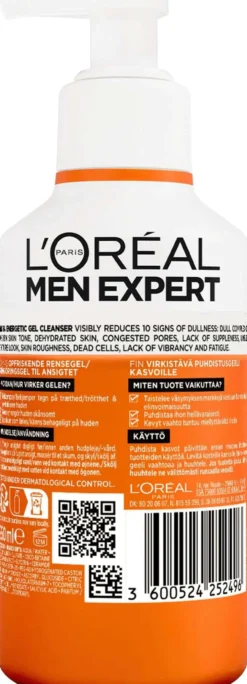 L'Oréal Paris Men Expert Hydra Energetic virkistävä puhdistusgeeli kasvoille 260 ml