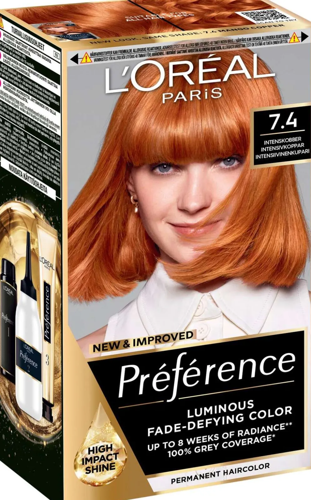 L'Oréal Paris Préférence 7.4 Mango Copper kestoväri normaaleille hiuksille 1 pce