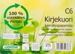 Luontevat kirjekuori C6 25 kpl uusiopaperi