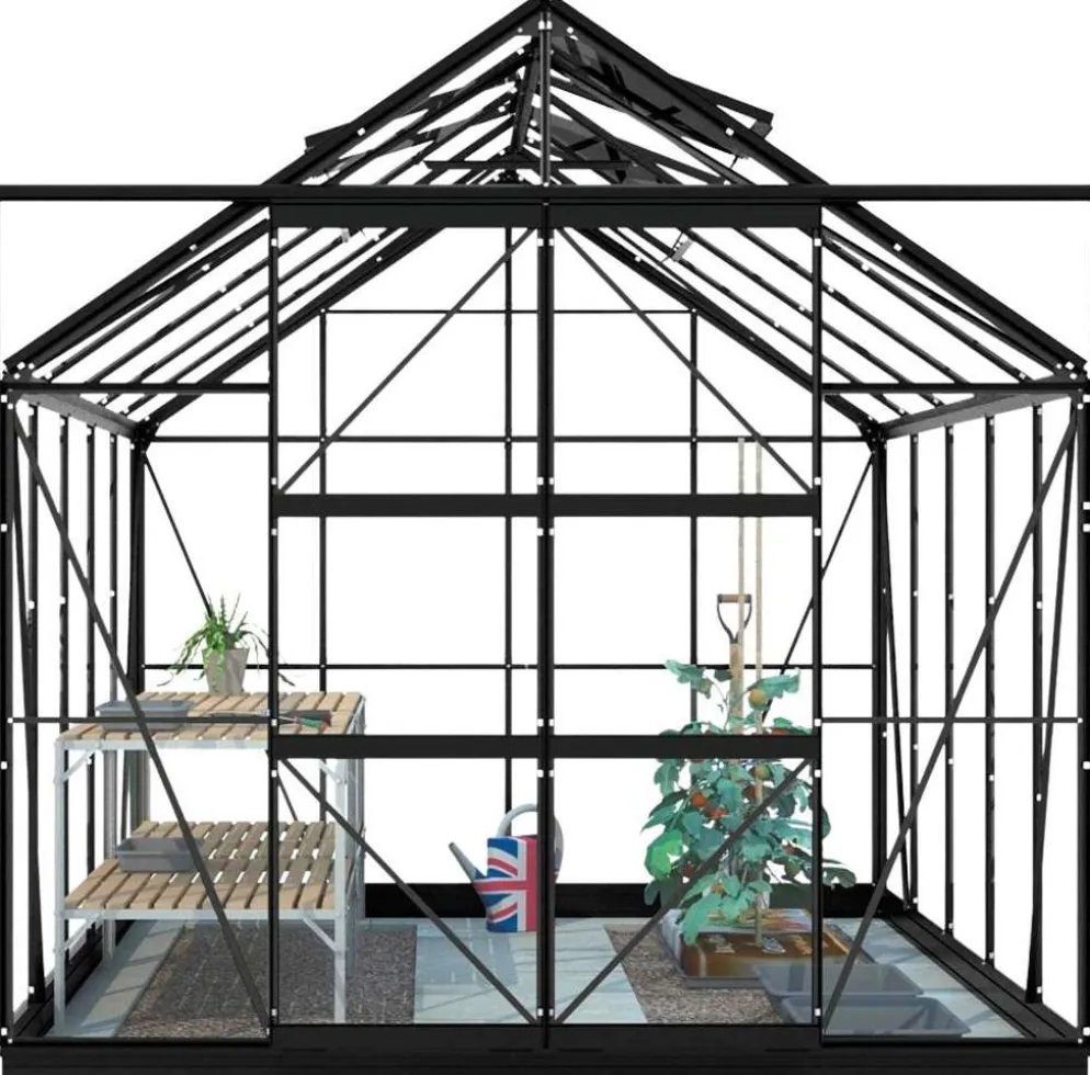 Lykke Kasvihuone Hybrid 8,2m2, musta