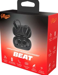 Macs langattomat open-ear nappikuulokkeet Beat musta