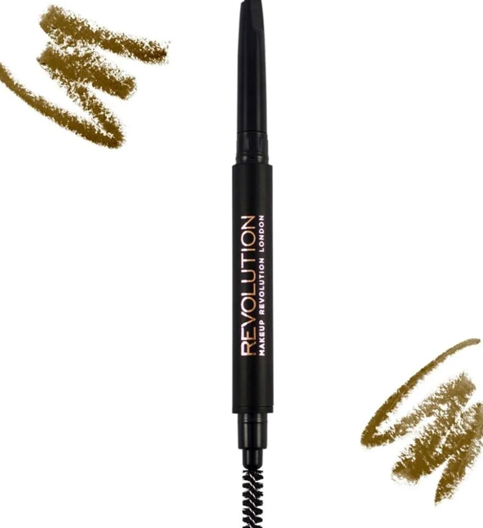 Makeup Revolution Duo Brow Pencil Light Brown kulmakynä