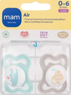 MAM Air tutti 2kpl, silikoni 0-6 kk