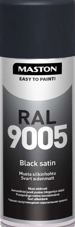 Maston spraymaali 400 ml musta RAL 9005 silkinhohto