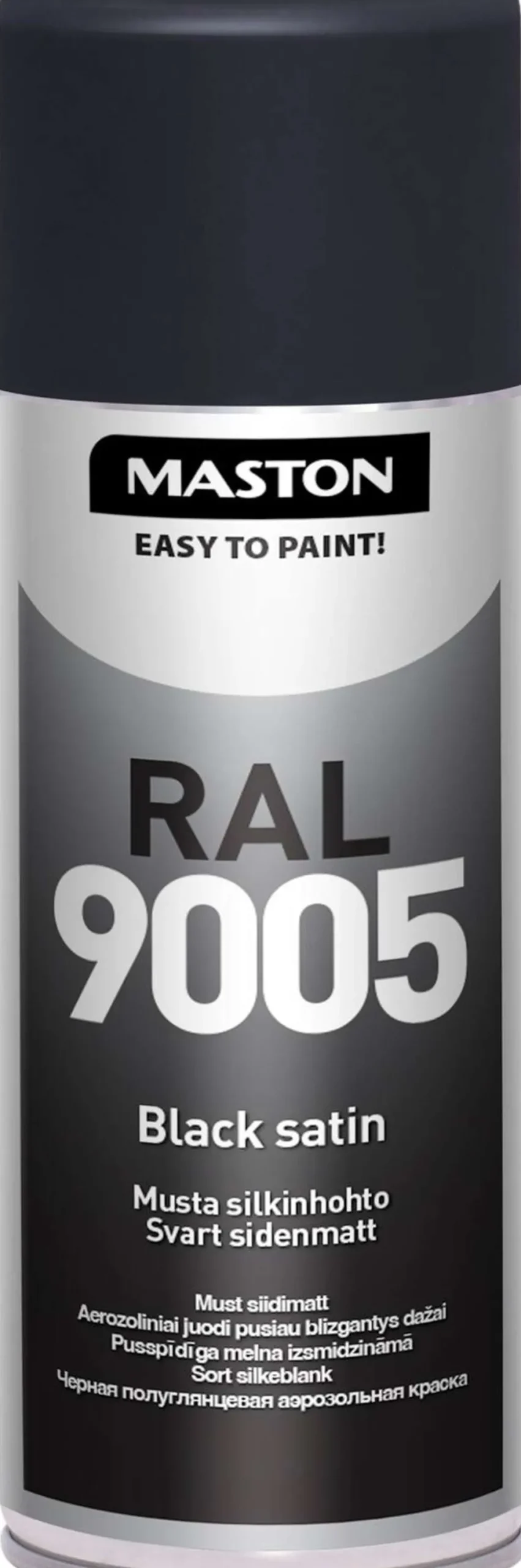 Maston spraymaali 400 ml musta RAL 9005 silkinhohto