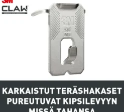 3M CLAW™-taulukoukku kipsilevylle, 20 kg 3PH20-4UKN, 4 ripustuskoukkua