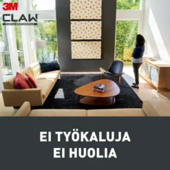 3M CLAW™-taulukoukku kipsilevylle, 20 kg 3PH20-4UKN, 4 ripustuskoukkua