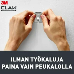 3M CLAW™-taulukoukku kipsilevylle, 20 kg 3PH20-4UKN, 4 ripustuskoukkua