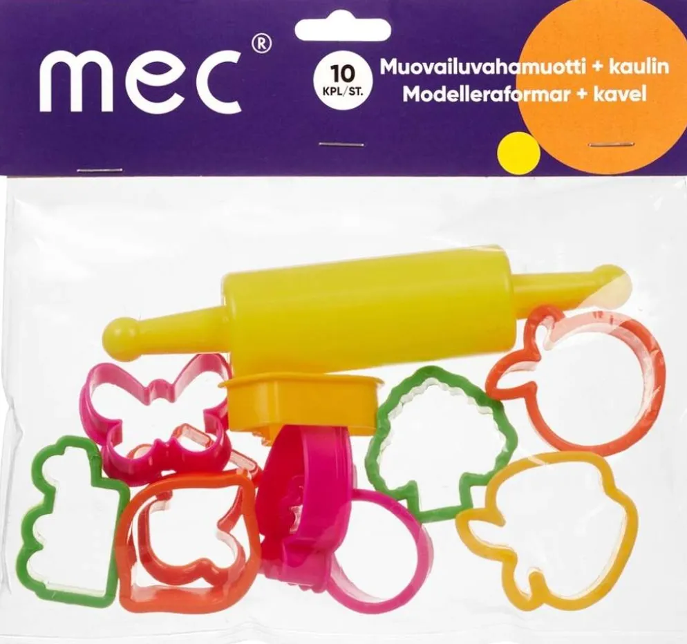 mec Muovailuvahamuotit 10kpl + kaulin