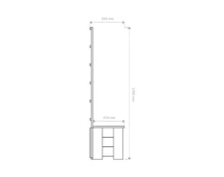 Miljöökoriste istutuslaatikko syvä köynnösritilällä kokonaiskorkeus 132cm, laatikko 80x30cm