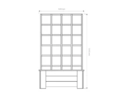 Miljöökoriste istutuslaatikko syvä köynnösritilällä kokonaiskorkeus 132cm, laatikko 80x30cm