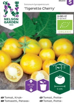Nelson Garden siemen tomaatti, kirsikka-, Tigerette Cherry, luomu