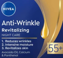 NIVEA 50ml Anti-Wrinkle Revitalizing Night Cream 55+ -yövoide