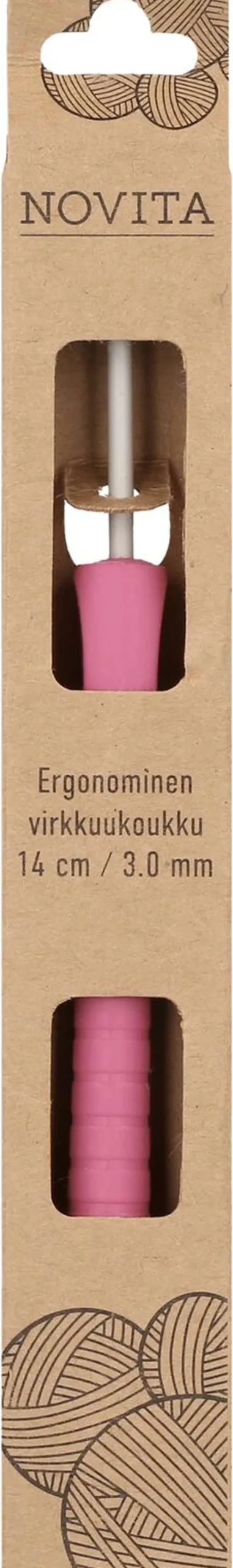 Novita Ergonominen Virkkuukoukku 14 cm 3 mm