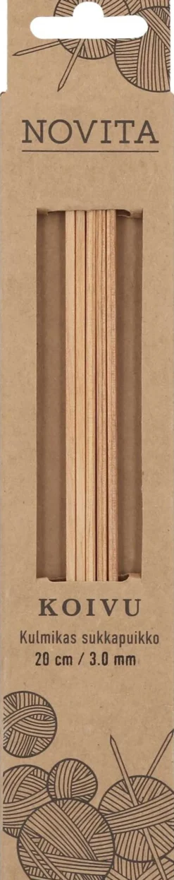 Novita Sukkapuikko kulmikas 20cm - 3 mm koivu