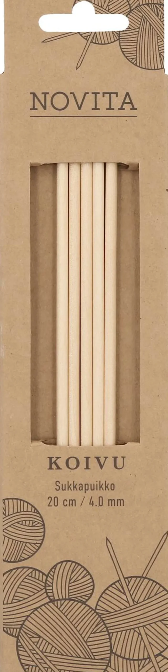 Novita Sukkapuikot Koivu 20cm - 4 mm Novita