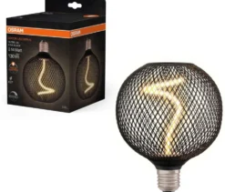 OSRAM LED-sisustuslamppu Decor Spiral Globe 125mm 3,5W 130lm 1800K E27 musta